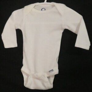 GERBER | 6-9 months | White Long Sleeve Cotton Bodysuit | Snap-Button Bottom